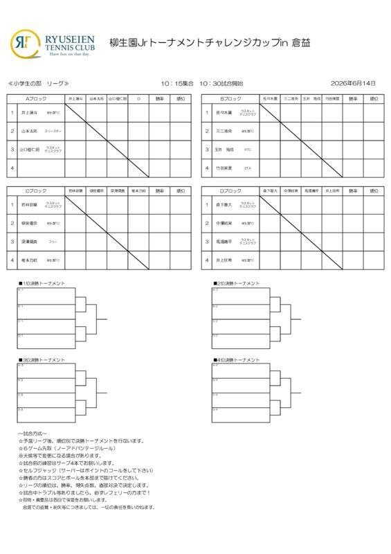 柳生園Jrトーナメントチャレンジカップin倉益ドロー2026.6.14のサムネイル