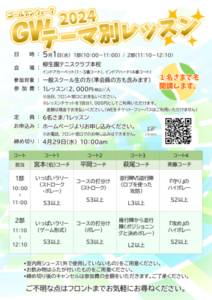 GWテーマ別レッスン（『守り』のハイボレー） @ 柳生園テニスクラブ【本校】4番コート